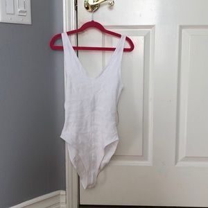 f21 white bodysuit
